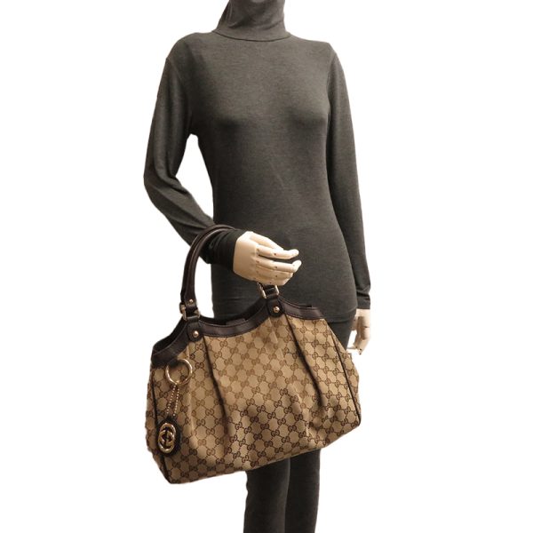 dh79506 9 Gucci Tote GG Handbag Brown