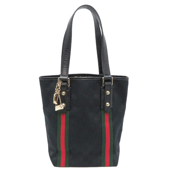 dh79512 1 Gucci Sherry Line Tote GG Handbag Black