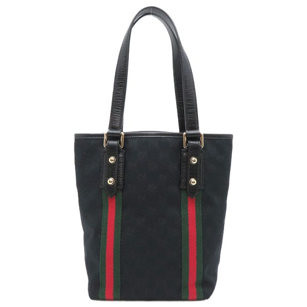 dh79512 2 Gucci Sherry Line Tote GG Handbag Black