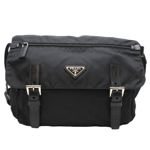 dh79535 1 Prada Nylon Shoulder Bag Black