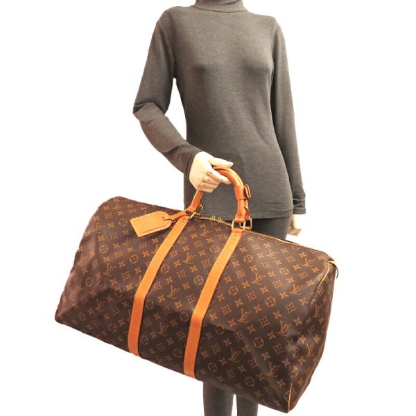 dh79634 9 Louis Vuitton Keepall 55 Monogram Bag Brown