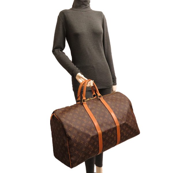 dh79636 9 Louis Vuitton Keepall 50 Monogram Bag Brown