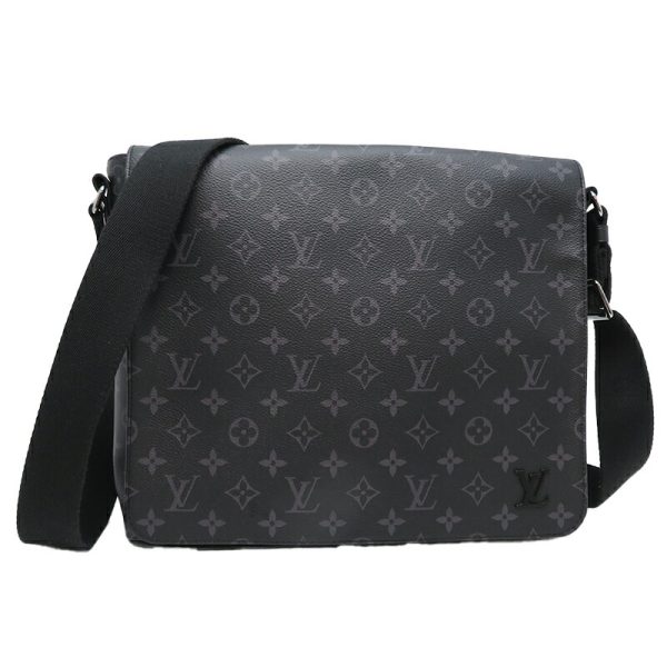 dh79640 1 Louis Vuitton District MM NM Monogram Eclipse Shoulder Bag Black