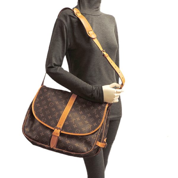 dh79794 10 Louis Vuitton Saumur 35 Monogram Shoulder Bag Brown