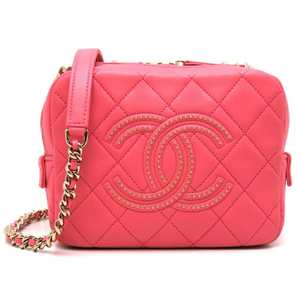 dh79951 1 Chanel Vanity 2WAY Chain Lambskin Shoulder Bag Pink