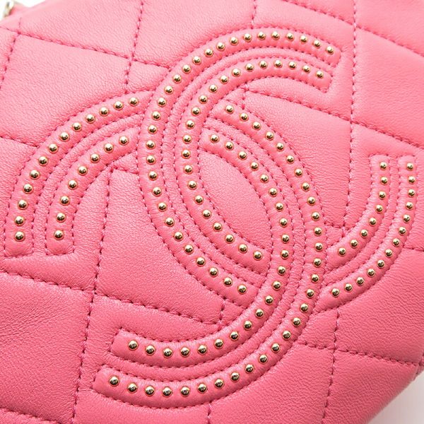 dh79951 10 Chanel Vanity 2WAY Chain Lambskin Shoulder Bag Pink