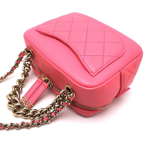 dh79951 4 Chanel Vanity 2WAY Chain Lambskin Shoulder Bag Pink