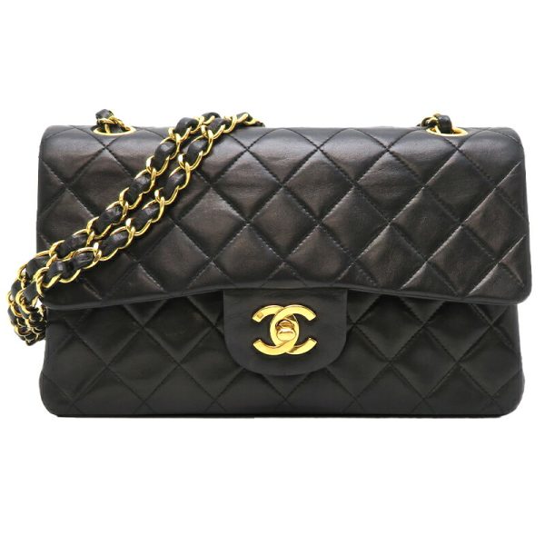 dh79963 1 Chanel Matelasse 23 Chain Lambskin Shoulder Bag Black