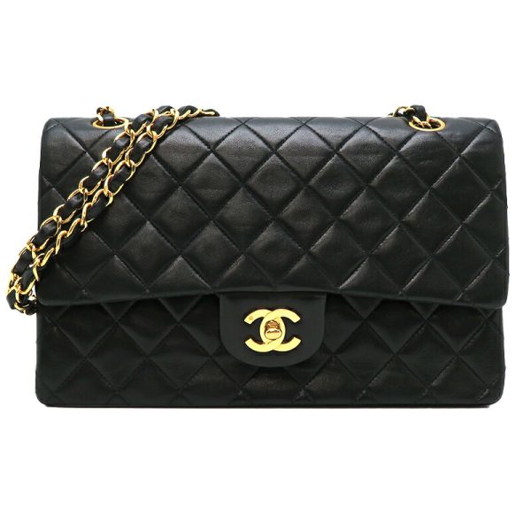 dh79964 1 Chanel Matelasse 25 Chain Lambskin Shoulder Bag Black