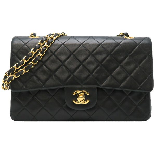 dh79965 1 Chanel Matelasse 25 Chain Lambskin Shoulder Bag Black