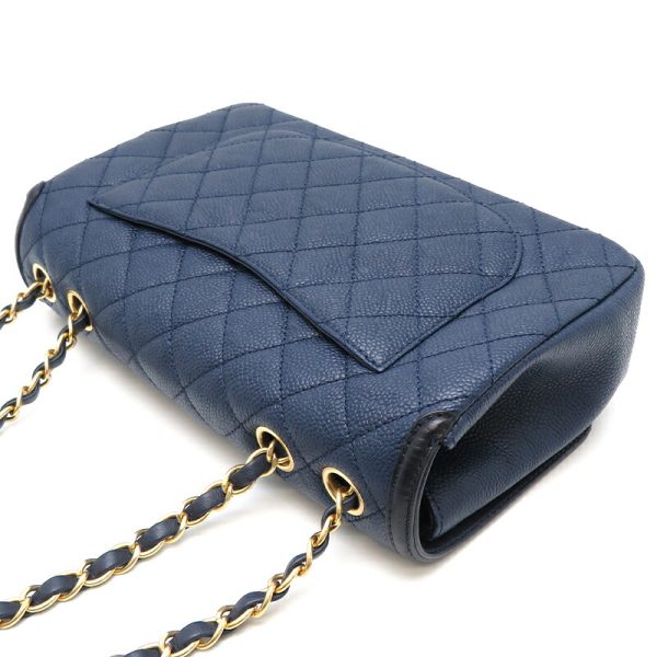 dh79966 4 Chanel CC Filigree Chain Caviar Skin Shoulder Bag Blue