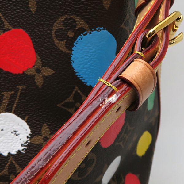 dh79968 10 Louis Vuitton Noe Painted Dot Monogram Multicolor Shoulder Bag Brown