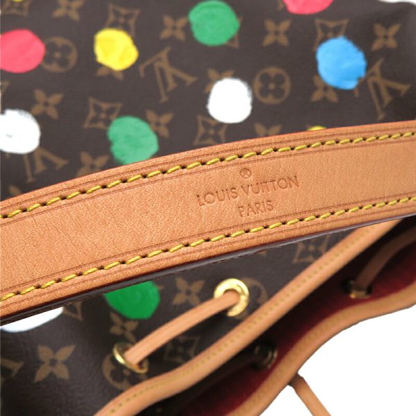 dh79968 5 Louis Vuitton Noe Painted Dot Monogram Multicolor Shoulder Bag Brown