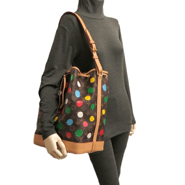 dh79968 8 Louis Vuitton Noe Painted Dot Monogram Multicolor Shoulder Bag Brown