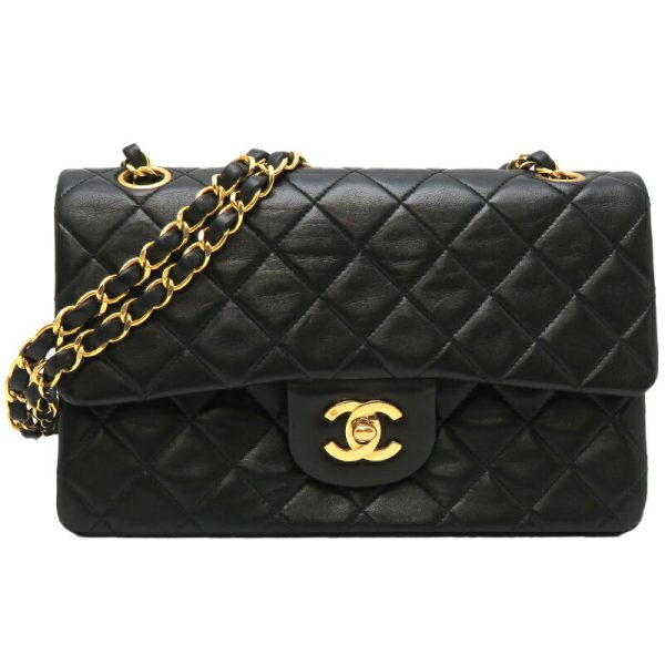 dh79969 1 Chanel Matelasse 23 Chain Lambskin Shoulder Bag Black