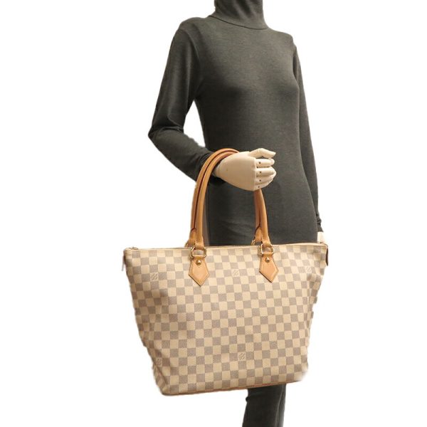 dh79987 8 Louis Vuitton Saleya MM Damier Azur Tote Bag Brown