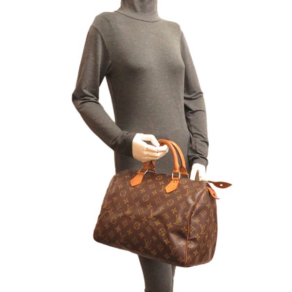 dh80048 8 Louis Vuitton Speedy 30 Monogram Bag Brown