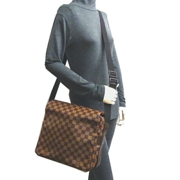 dh80066 9 Louis Vuitton Naviglio Damier Shoulder Bag Brown