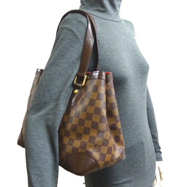 dh80069 9 Louis Vuitton Hampstead PM Damier Handbag Brown