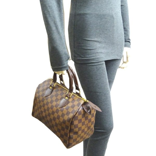 dh80074 8 Louis Vuitton Speedy 25 Damier Handbag Brown