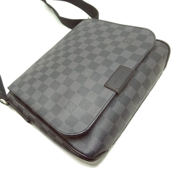 dh80075 3 Louis Vuitton District PM Damier Graphite Shoulder Bag Black