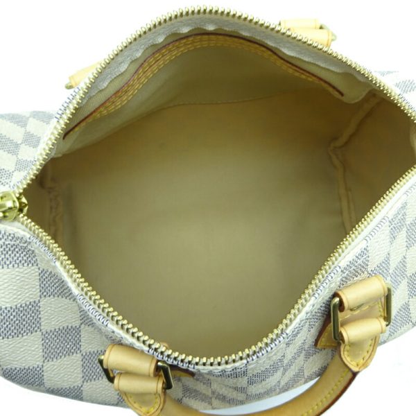 dh80078 16 Louis Vuitton Speedy 25 Damier Azur Handbag White