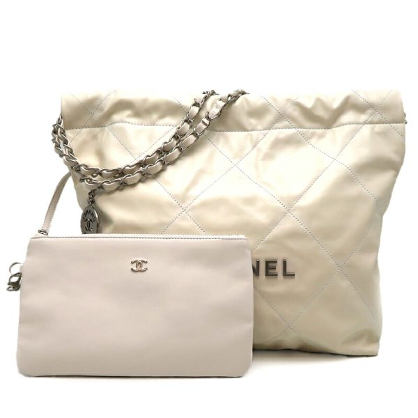 dh80091 2 Chanel Chanel 22 Pouch Shoulder Bag White