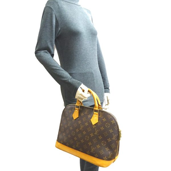 dh80094 9 Louis Vuitton Alma Monogram Handbag Brown