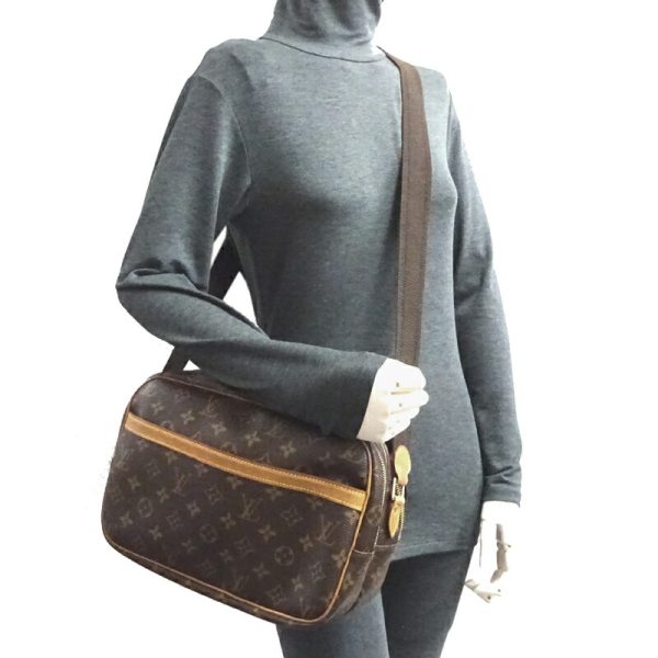 dh80095 10 Louis Vuitton Reporter PM Monogram Shoulder Bag Brown