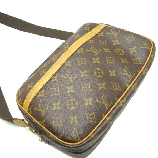 dh80095 3 Louis Vuitton Reporter PM Monogram Shoulder Bag Brown