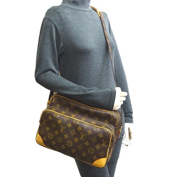 dh80104 8 Louis Vuitton Nile Monogram Shoulder Bag Brown