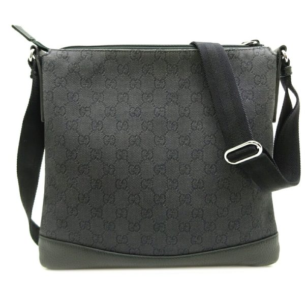 dh80128 1 Gucci Messenger GG Denim Shoulder Bag Black