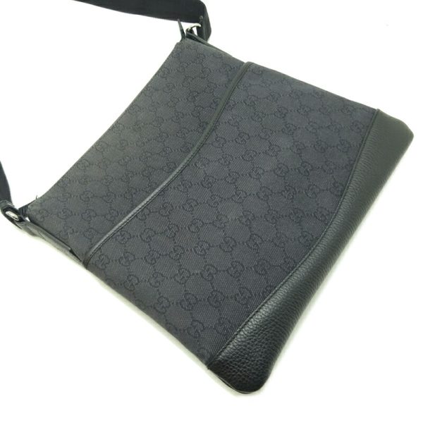 dh80128 3 Gucci Messenger GG Denim Shoulder Bag Black