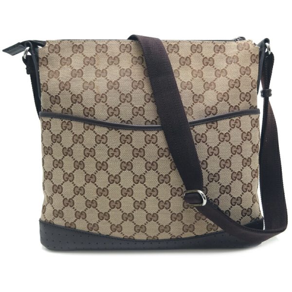 dh80129 1 Gucci Messenger GG Shoulder Bag Beige