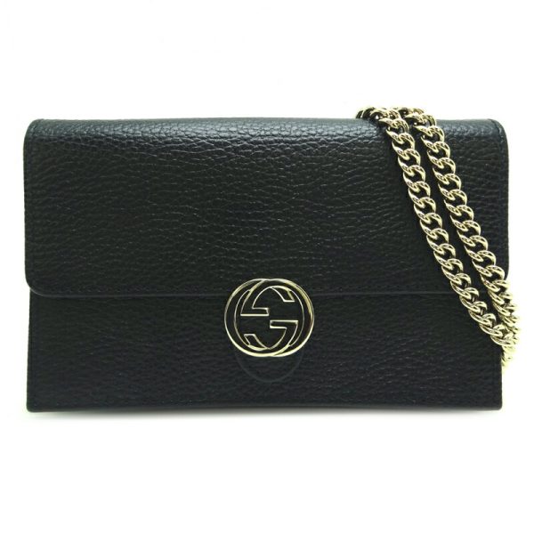 dh80133 1 Gucci Chain Wallet Long Wallet Black