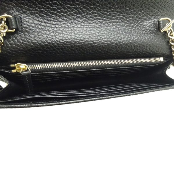 dh80133 6 Gucci Chain Wallet Long Wallet Black