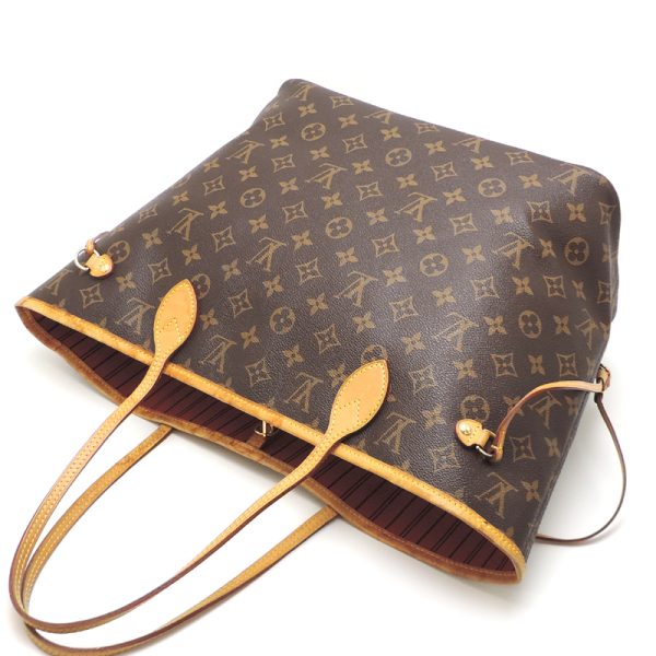 dh80152 4 Louis Vuitton Neverfull MM Monogram Tote Bag Brown