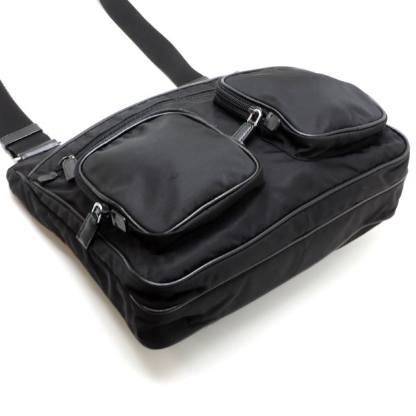 dh80153 3 Prada Nylon Shoulder Bag Black