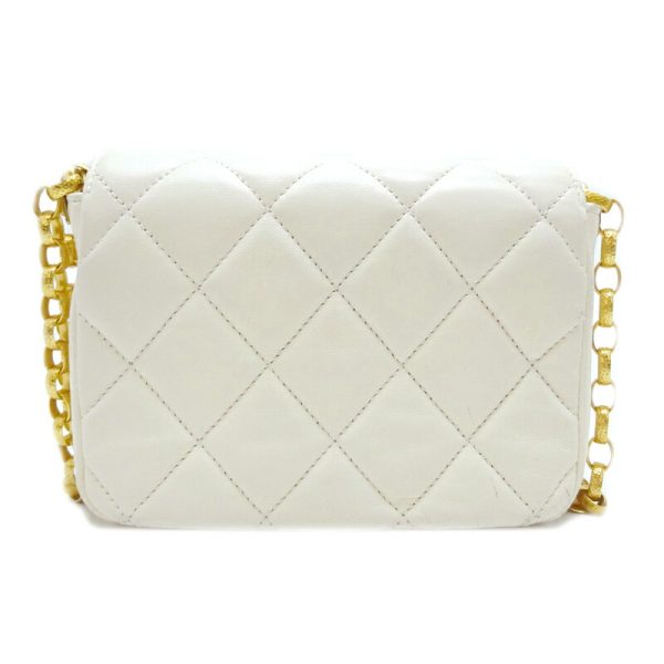 dh80160 2 Chanel Matelasse CC Coin Flap Chain Lambskin Shoulder Bag White