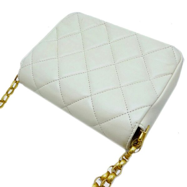 dh80160 4 Chanel Matelasse CC Coin Flap Chain Lambskin Shoulder Bag White