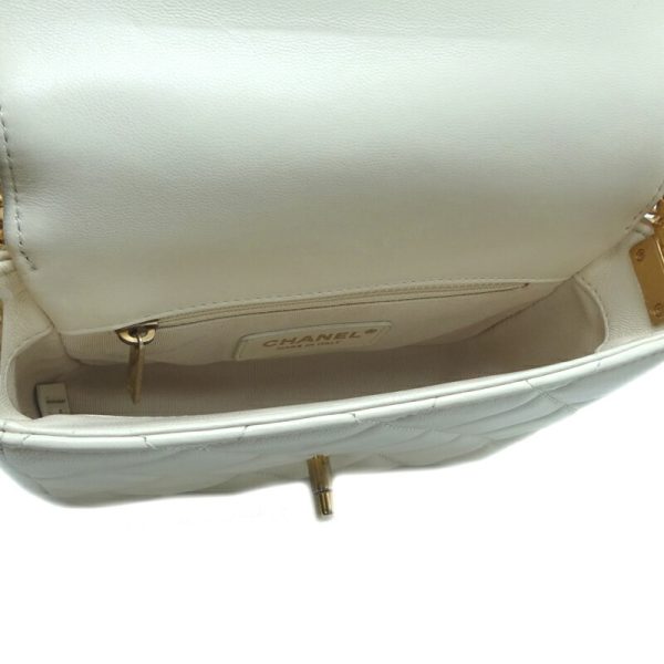 dh80160 6 Chanel Matelasse CC Coin Flap Chain Lambskin Shoulder Bag White