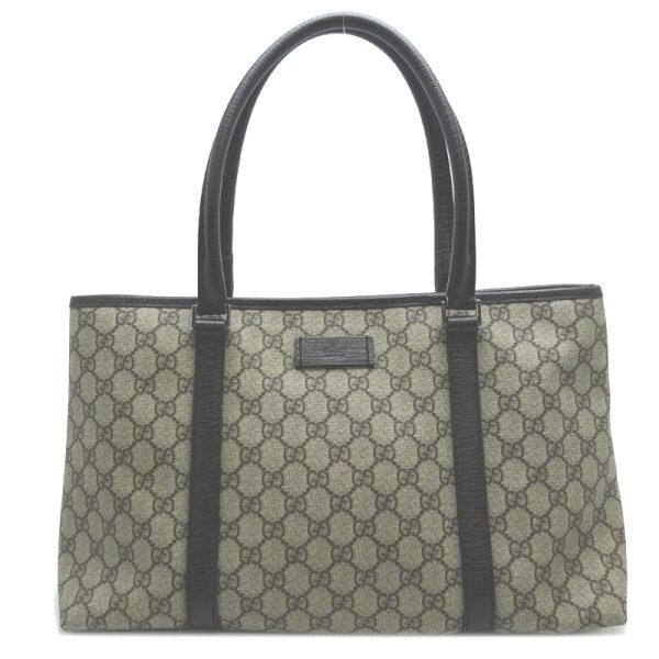 dh80161 1 Gucci Shoulder GG Supreme Tote Bag Brown