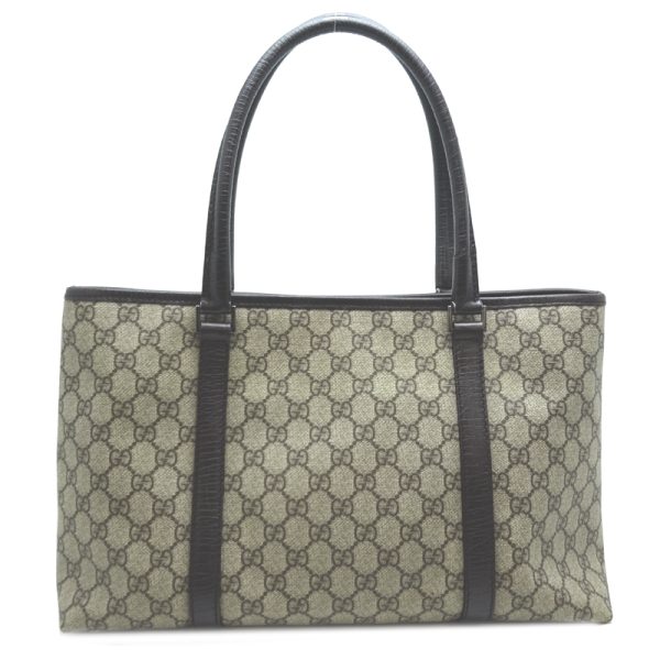 dh80161 2 Gucci Shoulder GG Supreme Tote Bag Brown