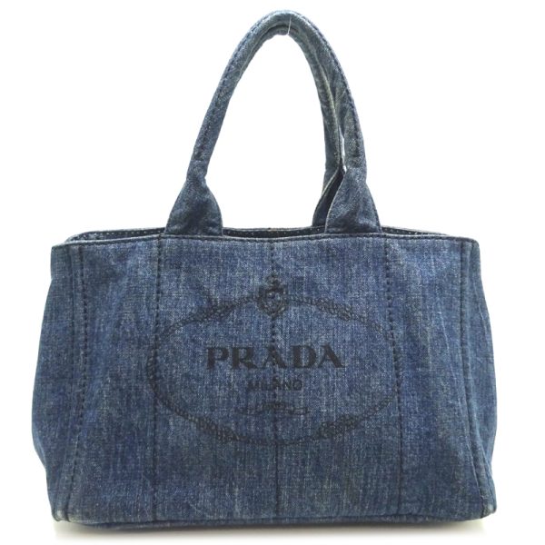 dh80170 1 Prada Canapa Denim Tote Bag Blue