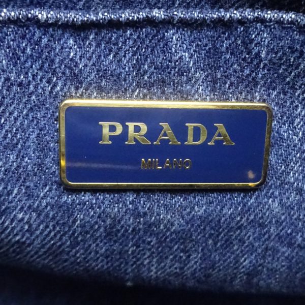 dh80170 7 Prada Canapa Denim Tote Bag Blue