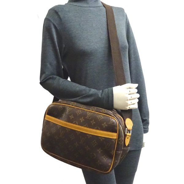 dh80172 8 Louis Vuitton Reporter PM Monogram Shoulder Bag Brown