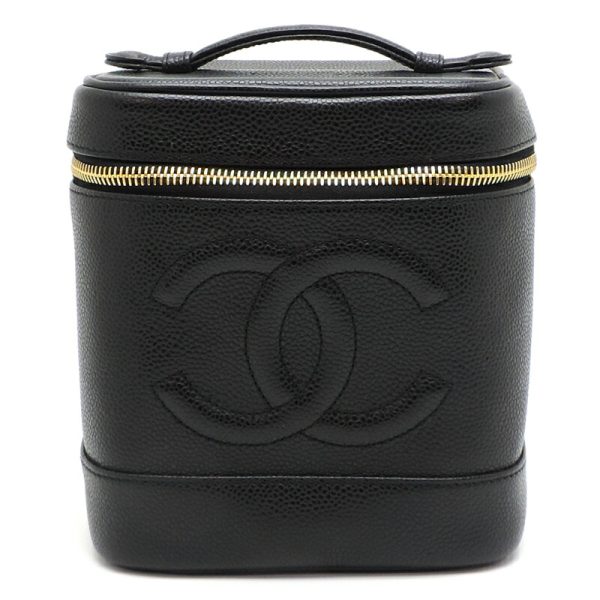 dh80218 1 Chanel Vanity Caviar Skin Handbag Black