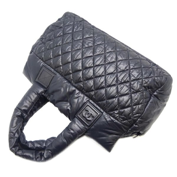 dh80239 4 Chanel Coco Cocoon Tote MM Nylon Handbag Black