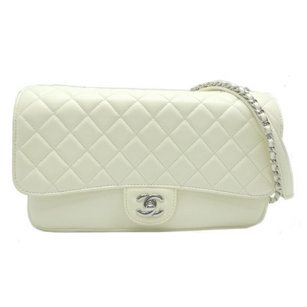 dh80244 1 Chanel Matelasse Chain Lambskin Shoulder Bag White