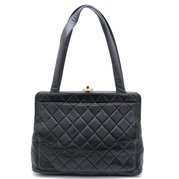 dh80362 2 Chanel Matelasse Caviar Skin Tote Bag Black